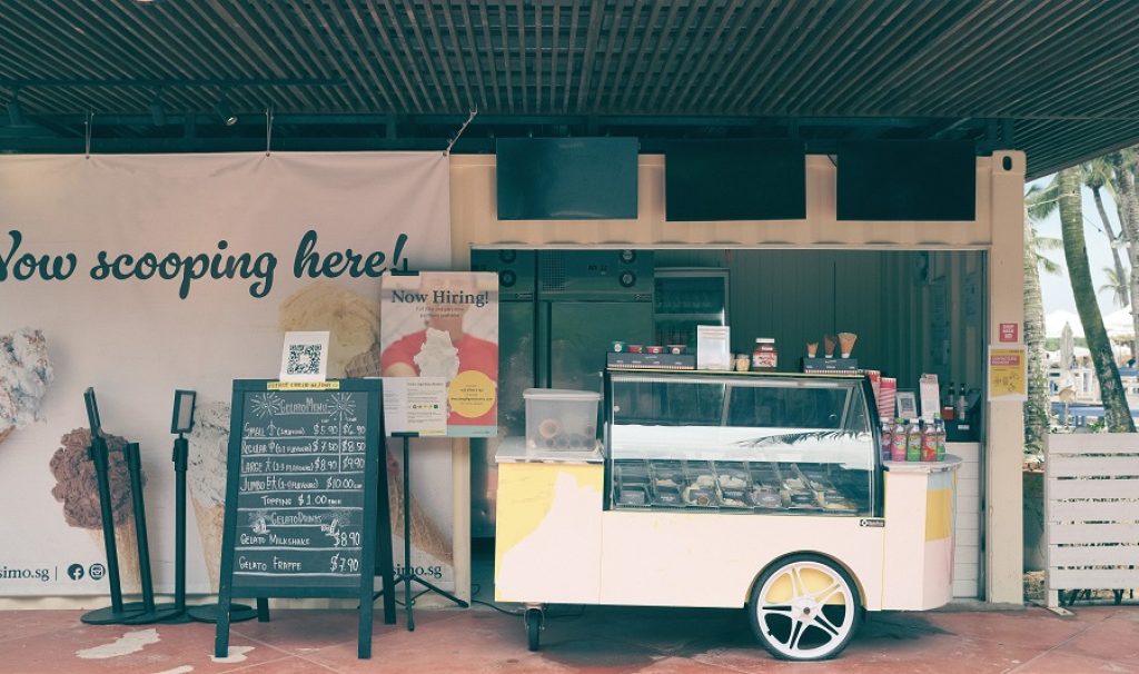 an ice cream cart 